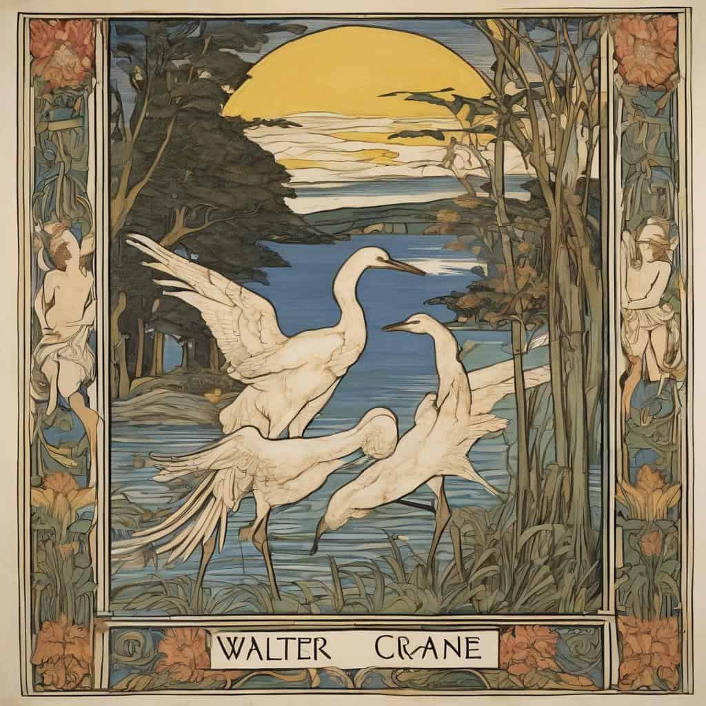 Ανθρώπινοι χώροι και διάλογος στο έργο του Walter Crane, αρμονία φύσης και τέχνης, αναζητώντας την αλληλεπίδραση και την ενόραση.